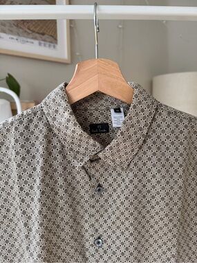 PS Paul Smith Brown Geometric Print Button-Down Shirt